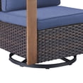thumbnail image 2 of PARKWELL Classic Swivel Glider Chair Set of 2, Patio Cushioned Lounge Swivel Rocker Arm Chair for Balcony Yard,Brown Wicker and Navy Cushions, 2 of 8