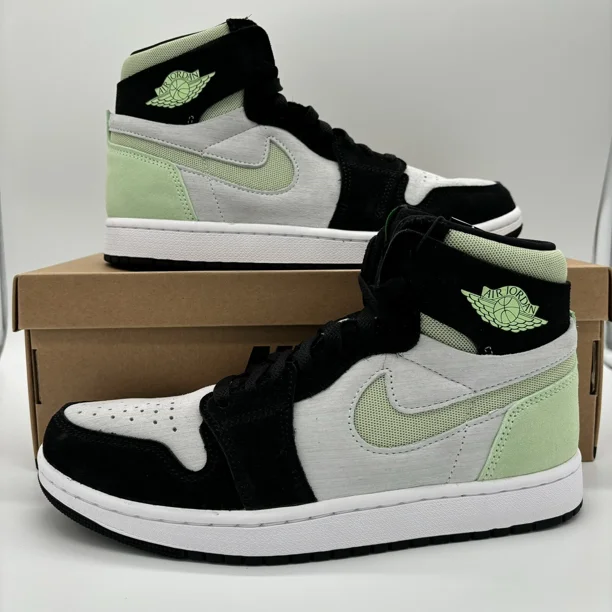 Ni - ke Ni - ke Air Jordan 1 High Zoom CMFT 2 White Black Green Shoes DV1307-103 Mens NEW