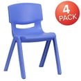 thumbnail image 2 of Flash Furniture 4 Pack Blue Plastic Stackable School Chair with 13.25'' Seat Height, 2 of 5