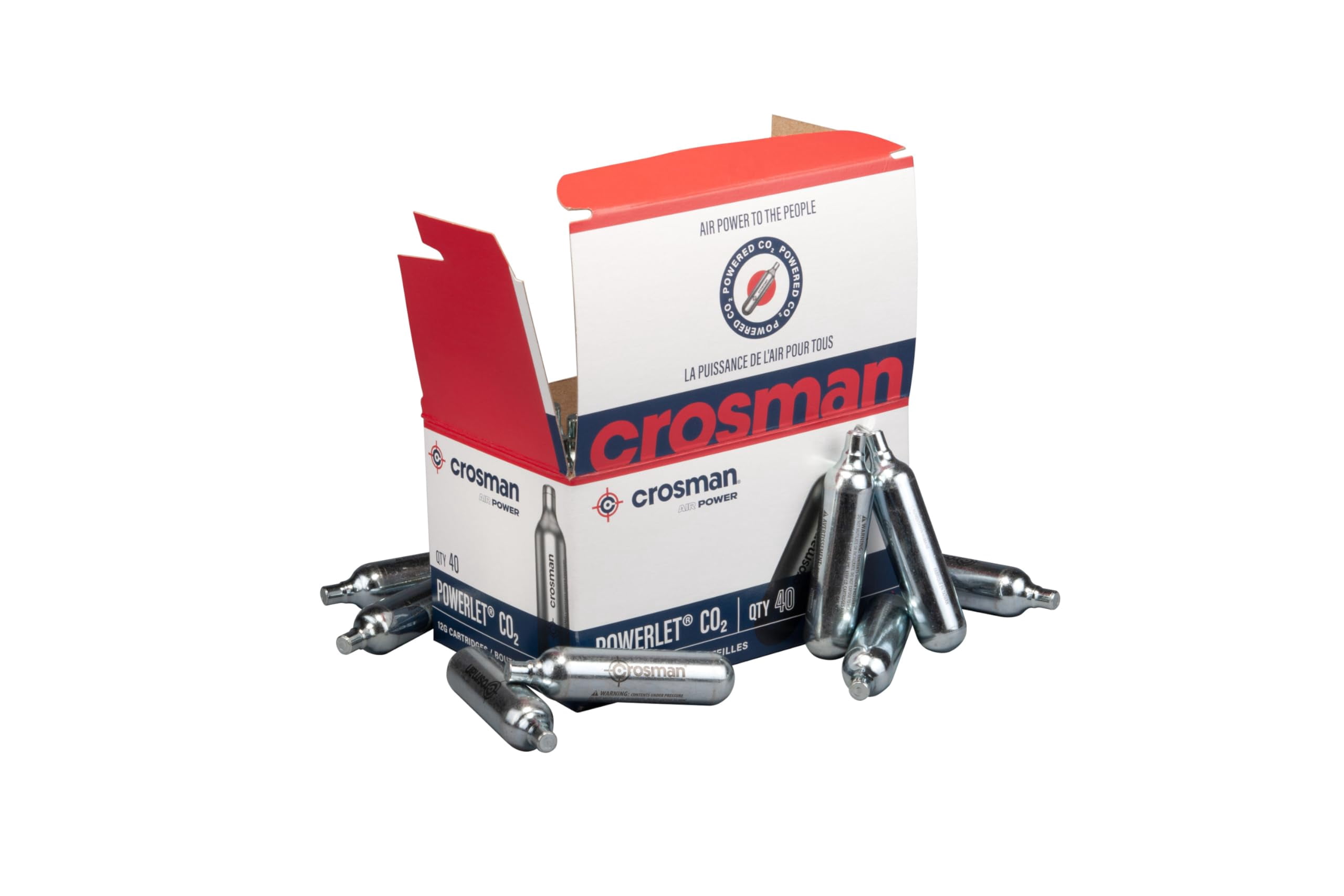 Crosman 40-Count 12-Gram CO2 Cartridges For Air Rifles And Air Pistols 23140-N, Packaging May Vary
