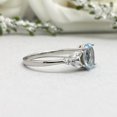 thumbnail image 5 of Hitanshu Jewels Oval Cut Aqua Cubic Zirconia 14K White Gold Finish For Womens Wedding Band Ring, 5 of 6