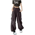 thumbnail image 2 of Frostluinai Parachute Pants for Women Baggy High Waist Cargo Pants Oversized Ruched Cinch Bottom Sweatpants Solid Fashion Y2K Streetwear Pants, 2 of 9