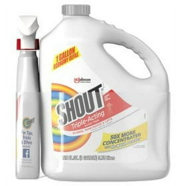 Shout Triple-Acting Laundry Stain Remover (128 fl. oz. refill   22 fl. oz. trigger).pack of 2