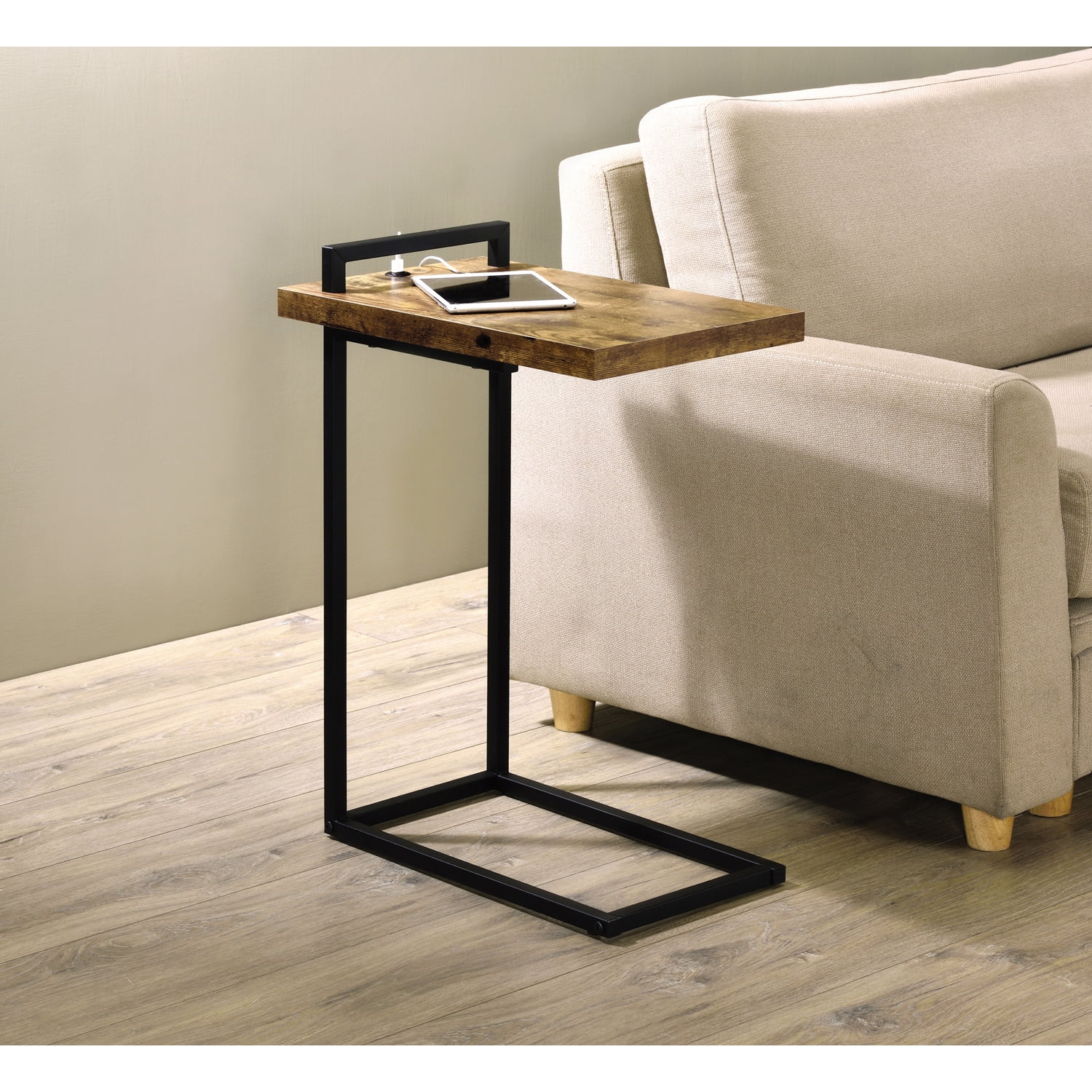 CShaped Accent Table With USB Charging Port by Coaster