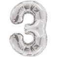 thumbnail image 2 of 34 inch Kaleidoscope Number 3 - Silver Foil Mylar Balloon - Party Supplies Decorations, 2 of 4