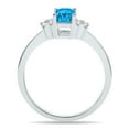 thumbnail image 3 of SZUL Women's Blue Topaz and Diamond Regal Ring in 10K White Gold, 3 of 6