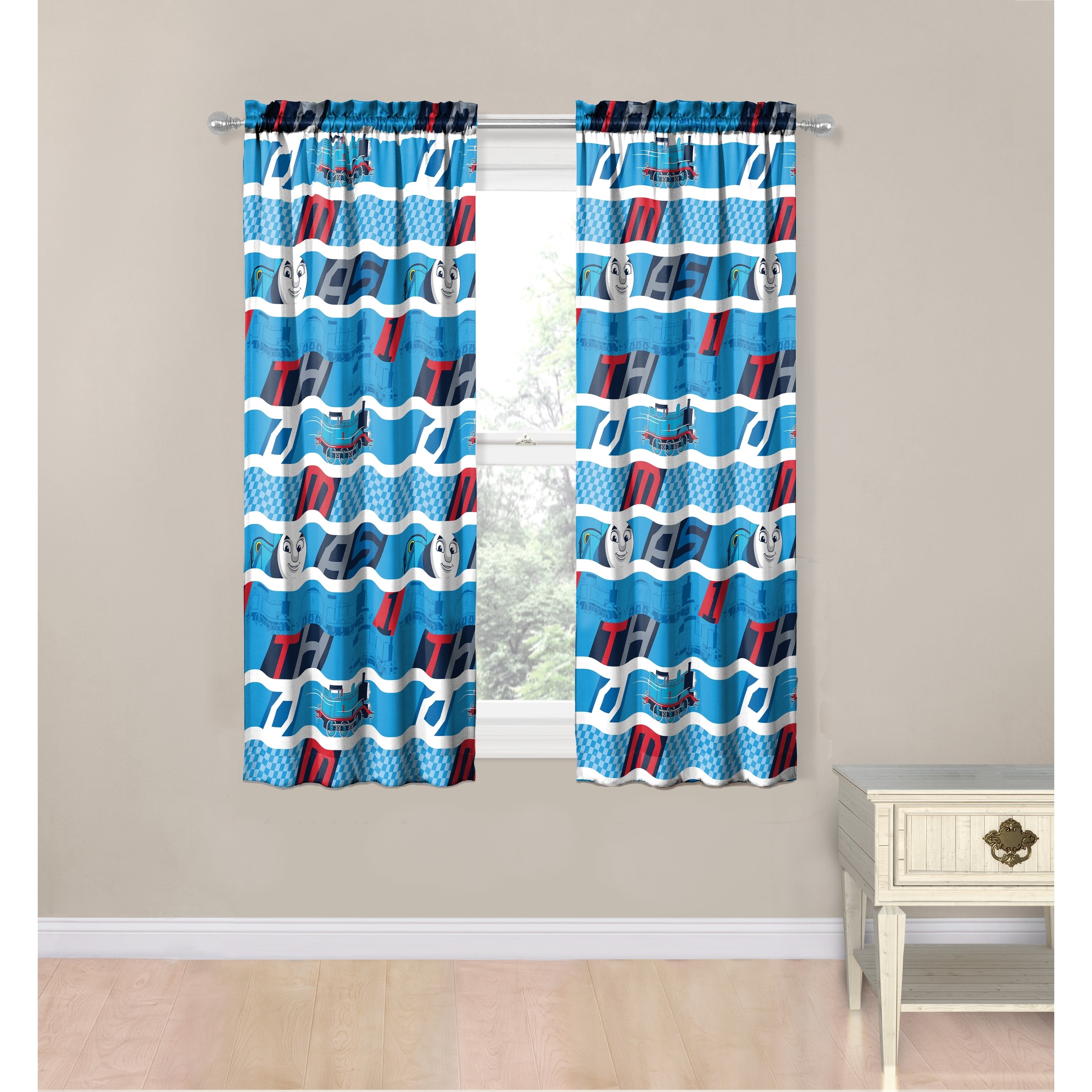 Thomas The Tank Engine T Block Curtain Panels Set Of 2 Walmart Com