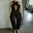 thumbnail image 2 of Haut Court à Capuchon pour Femmes en Maille Transparente, Style Bandage, pour Bikini, et Pantalon Legging à Volants, 2 of 5