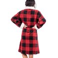 thumbnail image 2 of Moose Plaid Lazy One Ultra-Cozy Bathrobes for Women (L/XL), 2 of 7
