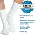 thumbnail image 3 of Heelbo Diabetic Socks for Sensitive Feet Without Elastic for Men and Women for Circulatory Problems, Edema and Neuropathy, Mild Compression, White, Medium, 3 of 7