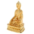 thumbnail image 3 of Estatua Inteprter Buda que ríe sentado sobre rana de dinero Decoración del hogar Oro, 3 of 6