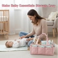 thumbnail image 7 of Baby Diaper Caddy Organizer, Nursery Storage Basket for Newborn Essentials, Travel Baby Basket for Diapers Baby Wipes, Organizer Tote Bag Storage Bin, Baby Shower Gifts (Pink), 7 of 7