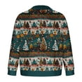 thumbnail image 4 of SERTG Men's Christmas Sweater Print Warm Christmas Cardigan Long Sleeve Hoodless Casual Coat Men Christmas Tops(Green,2XL), 4 of 5