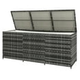thumbnail image 3 of 175 Gallon Outdoor Storage Box with Inner Liner, PE Rattan Wicker Deck Box with Pneumatic Bar Lift for Indoor & Outdoor, Patio Furniture Cushions, Pool Toys, Garden Tools, Mixed Gray, 3 of 9