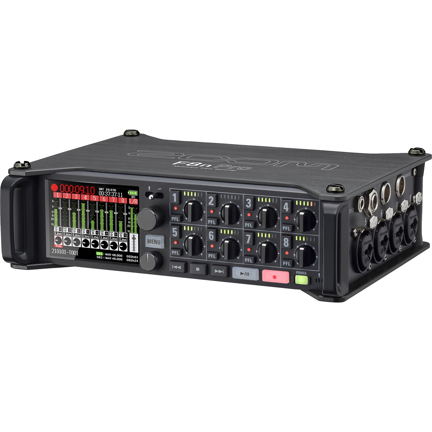 Zoom F8n Pro Professional Multitrack Recorder with 32-Bit Float, 8 XLR/TRS Inputs, Dual SD Slots & USB Audio Interface Bundle