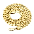 thumbnail image 4 of 11mm Polished 0.25 mils 14k Yellow Gold Plated Cuban Link Chain Necklace + Bracelet Set, 36" (Necklace) + 9" (Bracelet), 4 of 6