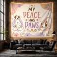 thumbnail image 6 of Two White Dogs with Brown Ears in Yoga Poses Against Pastel Backgrounds, Playful Illustration for Pet Lovers, Pet Themed Artwork Birthday Gift, Tapestry Wall Hanging for Bedroom and Living Room, 6 of 7