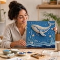 thumbnail image 6 of Ocean Theme Pearl Art Diy Kit, Whale 3D Rhinestone Bead Painting Set, Beginner Friendly Handcraft Kit, Exquisite Underwater Artwork For Living Room Bedroom Decoration, 6 of 6