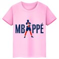 thumbnail image 3 of Camiseta de algodón rosa de verano de manga corta con estampado de Mbappé para niños, ropa informal para niños y niñas, camisetas deportivas, 3 of 5