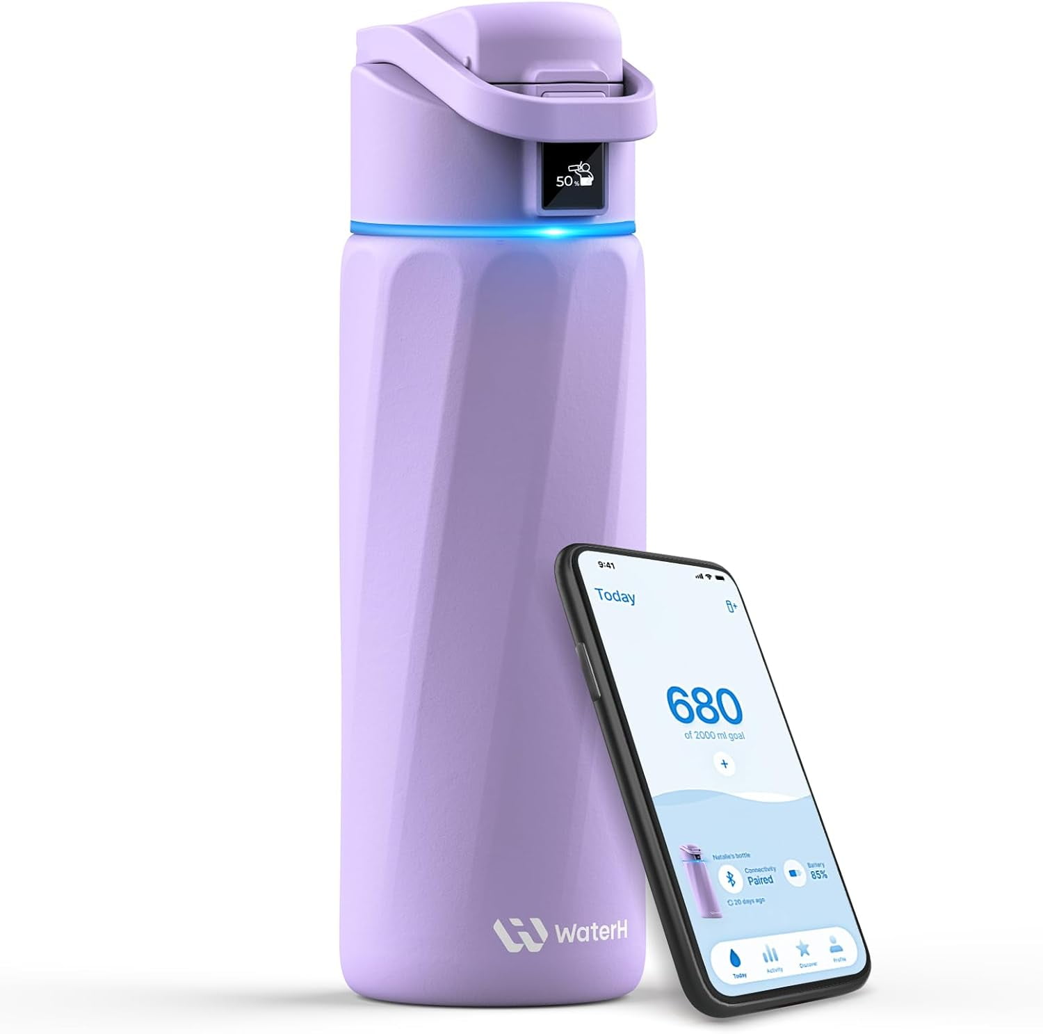 WaterH Boost oz Purple Stainless Steel Smart Water Bottle