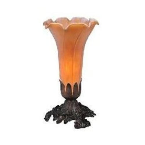 8"H Amber Pond Lily Accent Lamp