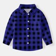 thumbnail image 2 of Tao Tao Little Boys Girls Plaid Shirt Long Sleeve Shirts With Chest Pocket Button-Down Tshirt Casual Collared Dress Shirt Fashion School Uniform Shirt Blue 5 Years, 2 of 7