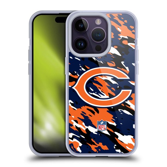Head Case Designs NFL Chicago Bears Logo Camou Soft Gel Case for Apple iPhone 14 Pro