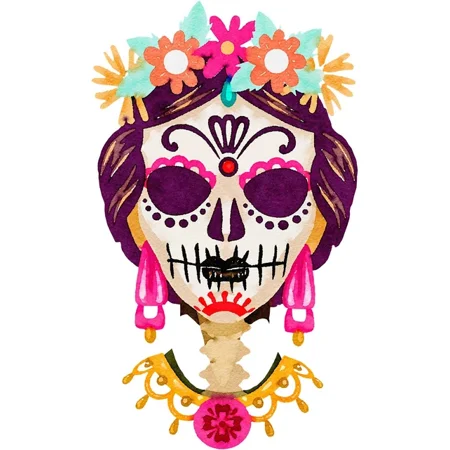 DOPASTICKER Sugar Skull Sticker Day Of The Dead Remembrance Family Memorial Loss Grief Phone Decal Water Bottle Stickers, Cars Stickers, Water Bottle Stickers For Kids