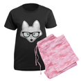thumbnail image 5 of CafePress - Cute Arctic Fox With Glasses Women's Dark Pajamas - Women's Short Sleeve Print T-Shirt and Pants Dark Cotton Pajama Set, 5 of 7