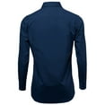 thumbnail image 3 of Men's Slim Fit Button Up Long Sleeve Solid Dress Shirt - Navy - L (16-16.5) 32/33 sleeve, 3 of 5