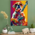 thumbnail image 2 of Boxer Dog Playing Electric Guitar Wall Canvas Size 8x12 – Boxer Canvas Art for Dog Lovers, Electric Guitar Canvas Wall Decor, 2 of 5