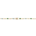 thumbnail image 4 of Gem Stone King 18K Yellow Gold Plated Silver Green Nano Emerald and Blue Zircon and Round White Lab Grown Diamond Tennis Bracelet for Women (3.19 Cttw, Gemstone Birthstone, Oval 6X4MM, 7.25 inches), 4 of 4