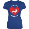thumbnail image 1 of Valentines I Love My Welsh Corgi Royal Juniors Soft T-Shirt - 2X-Large, 1 of 1
