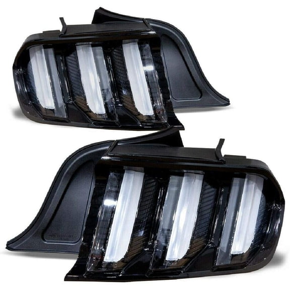 Replacement For 15-20 S550 Ford Mustang Euro Style LED Tail Lights Sequential Turn Signals.