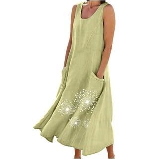 chinese dress ladies Cotton and Linen Long Dress  Summer Dresses Canada 
