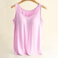 thumbnail image 3 of Women's Tennis Tanks Built-In Bra Tank Tops for Summer Casual Sleeveless Camisole with Padded Support Crew Neck Plus Size Workout Top Pink M, 3 of 4