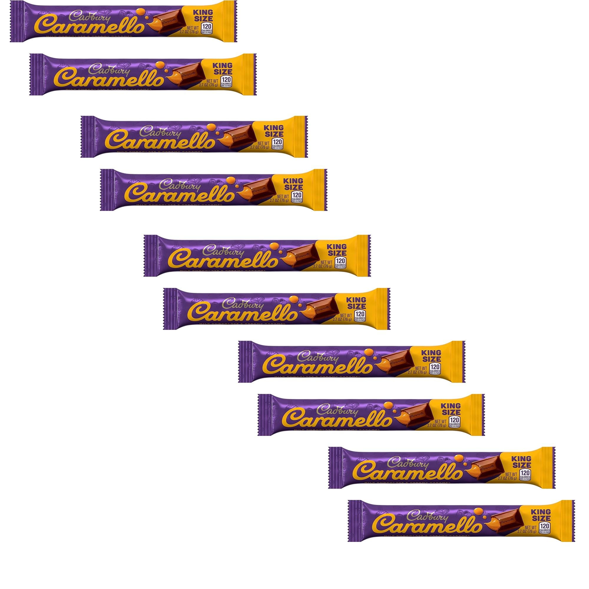 RADYAN 10 Pack Cadbury Caramello Milk Chocolate Caramel Candy Bars, 2.7 oz