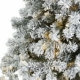 thumbnail image 4 of Nearly Natural 7' Green Flocked Fir Artificial Christmas Tree Prelit 350 Clear LED Lights, 4 of 6