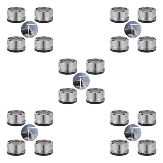 Youkk 4 Pcs Aérateur Économiseur d'Eau Universel pour Robinets Réduit le Gaspillage d'Eau Résistant à la Rouille Aérateur de Salle de Bain Argent 5ensemble