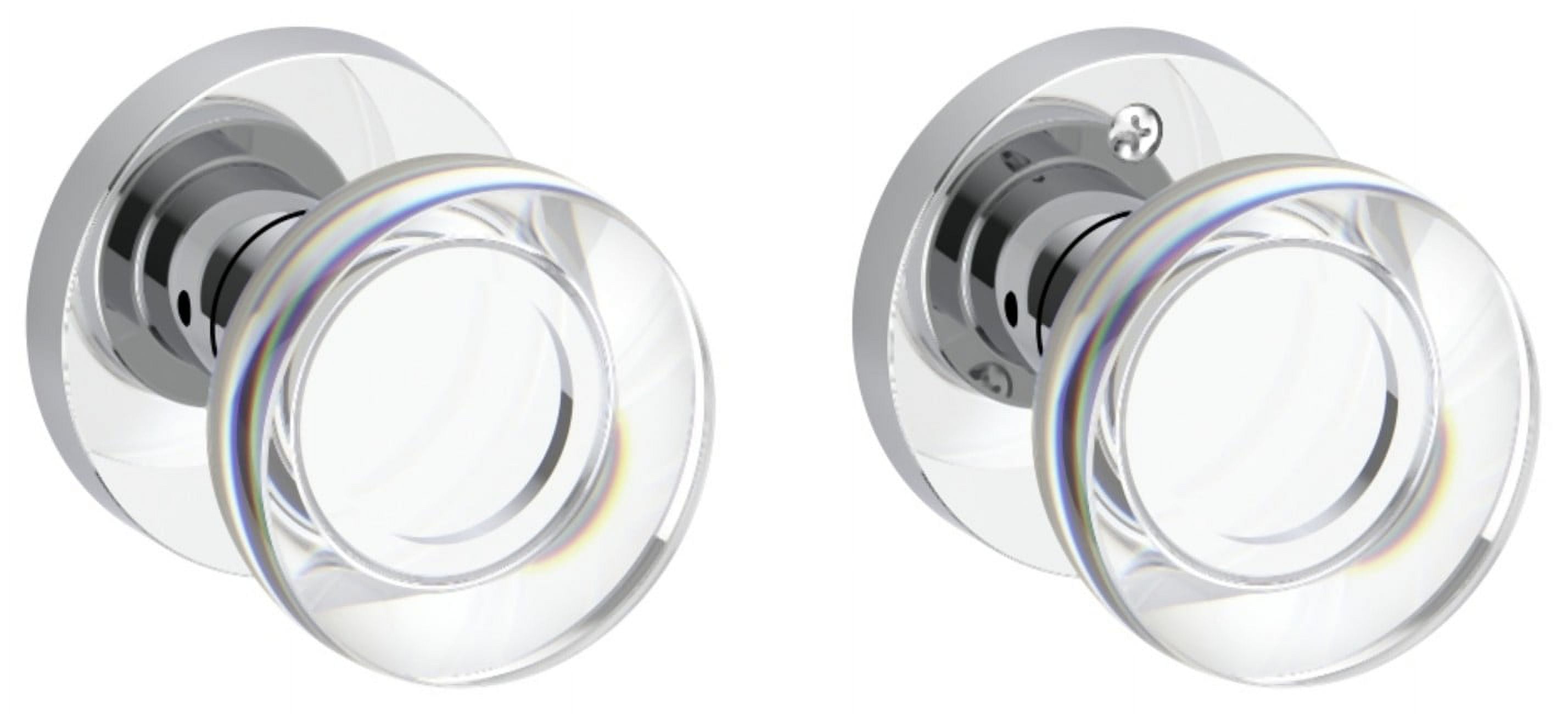 Baldwin PSCCYCRR044 Contemporary Crystal Passage Door Knob Set - Brass