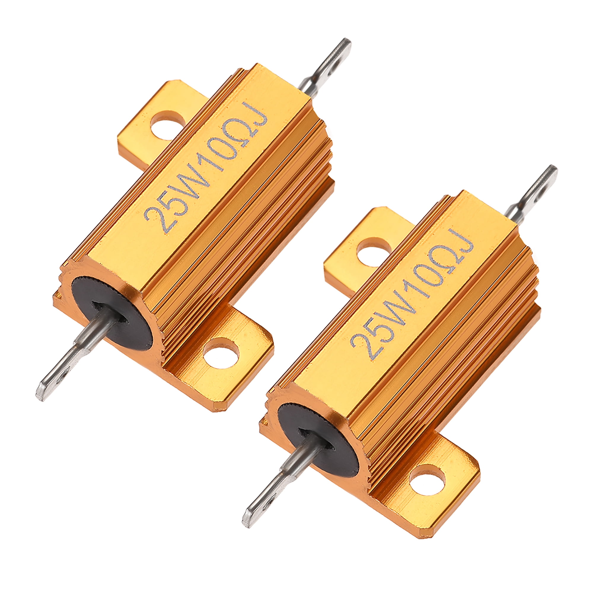 25 Watt 10 Ohm 5 Aluminum Housing Resistor 18mm Mounting Hole Aluminum