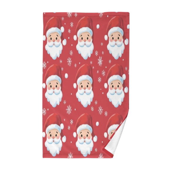 Pure Cotton Face Towel 16x28 Inches Hand Towel Bath Towel Hand Bath Towels Soft Good Water Absorption for Washing Face Wiping Face Red Santa Face