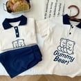 thumbnail image 5 of Sister Costumes Fashion Pullover Turn-down Collar Tops Shorts Cartoon Cute Short Sleeve Outfits Dresses Clothes Set 73, 5 of 10
