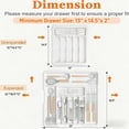 thumbnail image 3 of DQQKMM 22"x19" Larger Cutlery Drawer Organiser,Expandable Drawer Organizer with 9 Compartments, 3-sided Cutlery Organiser, Adjustable Cutlery Tray,utensil drawer organiser for Spoons (white), 3 of 9