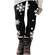 BUIGTTKLOP Pants for Women Womens Casual Christmas Printed Tight Leggings High Waist Pants