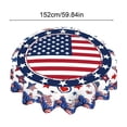 thumbnail image 3 of Patriotic Round Tablecloth Polyester Flag Table Cover for 4th of July Independence Day Parties, 3 of 6