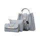 thumbnail image 1 of Qarigey Bolso de mano lujoso de 3 piezas para mujer, bolsos elegantes y atemporales para mujer, bolsos de mano para mujer, bolso para mujer Bolsas de mensajero y de hombro gris, 1 of 6