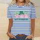 thumbnail image 2 of Camisetas Casuales de Mujer Nueva Moda Impresa Cuello Tripulado Manga Corta, Top Ligero para Diario Y Fiesta, 2 of 4