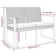 thumbnail image 4 of vidaXL 2-Seater Garden Bench with Cushions Brown PP Rattan, 4 of 4