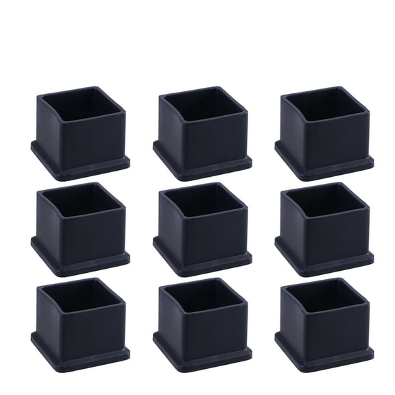50pcs Square Rubber Chair Leg Caps Feet Pads Furniture Table Covers Wood Floor Protectors